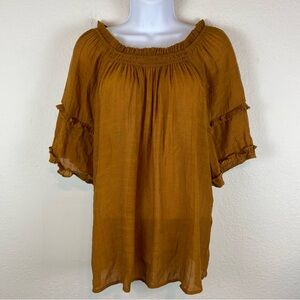 Nanette Lepore Women’s XL Top Blouse Smocked Sheer Lightweight Career Office‎